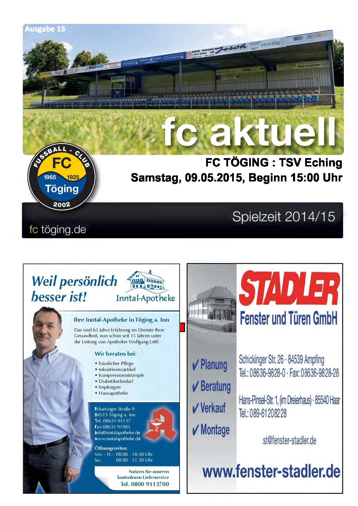 fc aktuell Saison 2014-15 Ausgabe 15