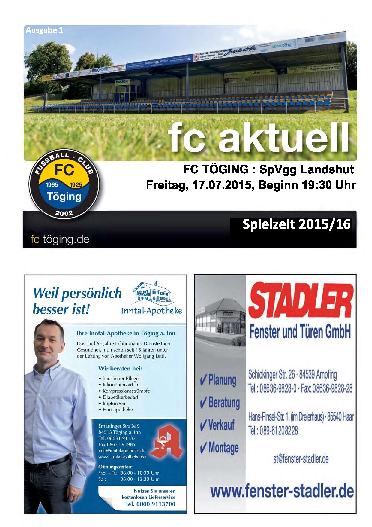 fc aktuell Saison 2015-16 Ausgabe 1