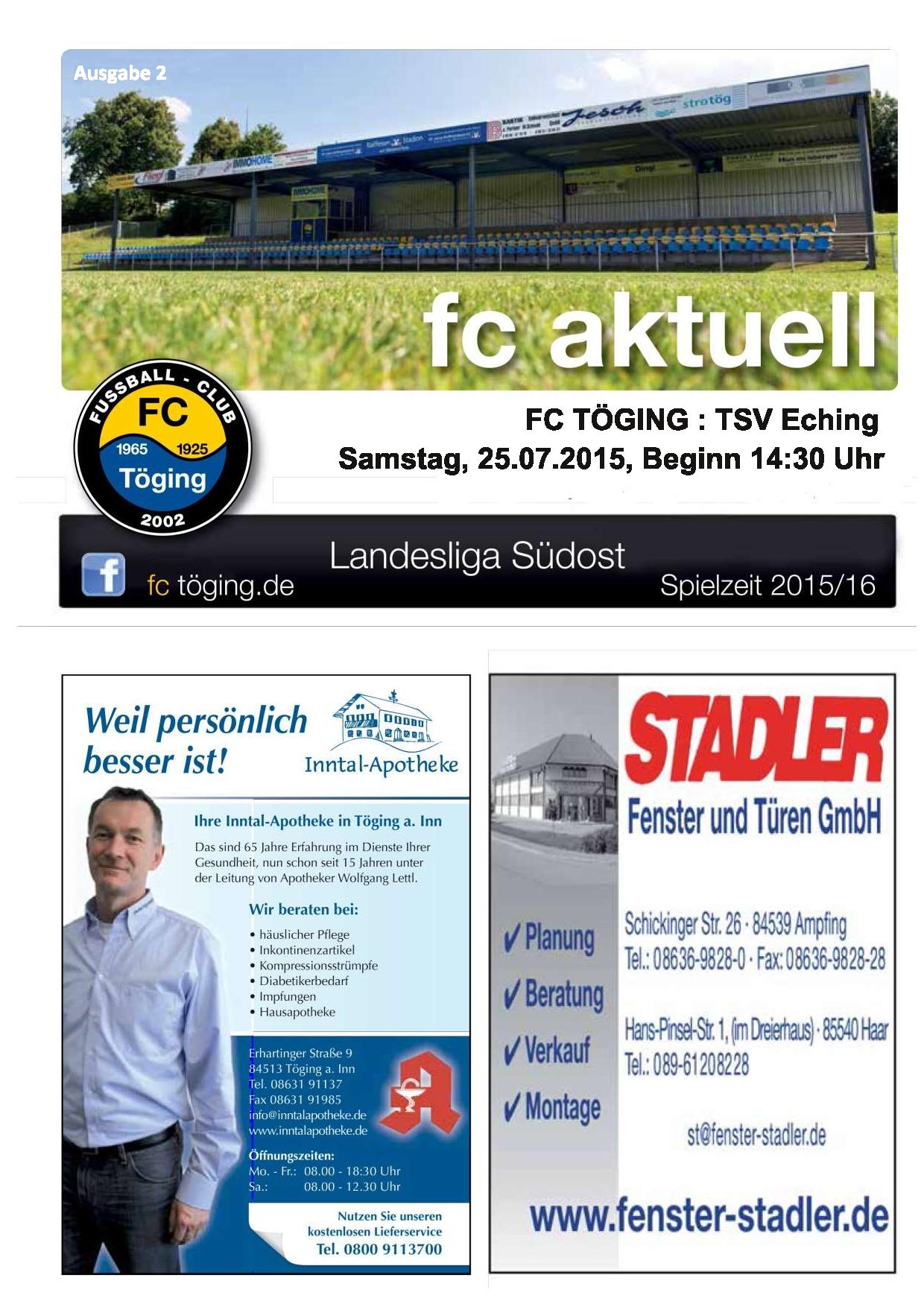 fc aktuell Saison 2015-16 Ausgabe 2