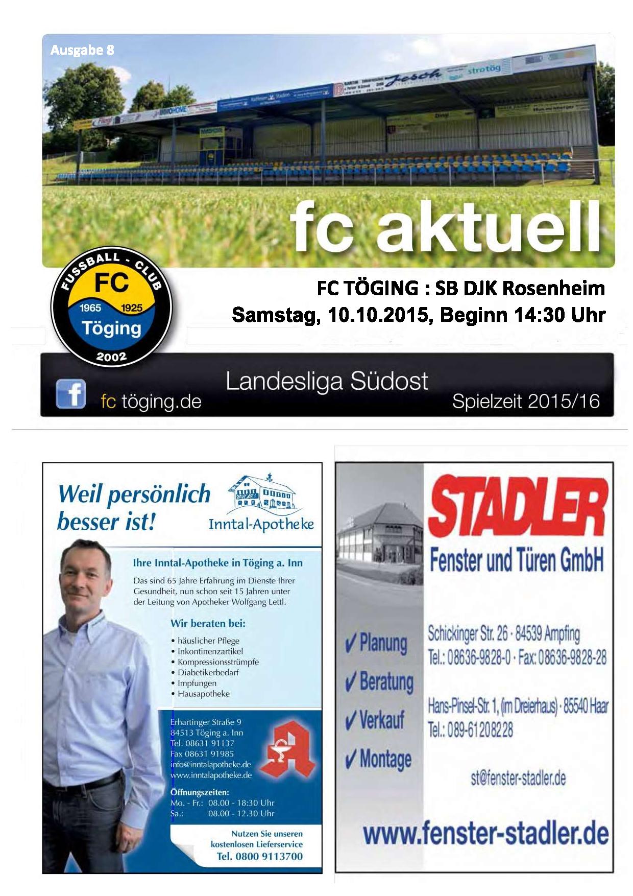 fc aktuell Saison 2015-16 Ausgabe 8