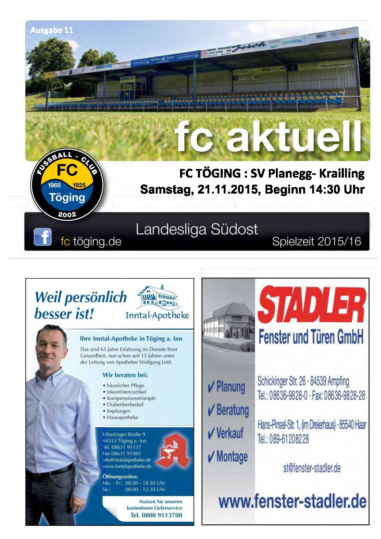 fc aktuell Saison 2015-16 Ausgabe 11