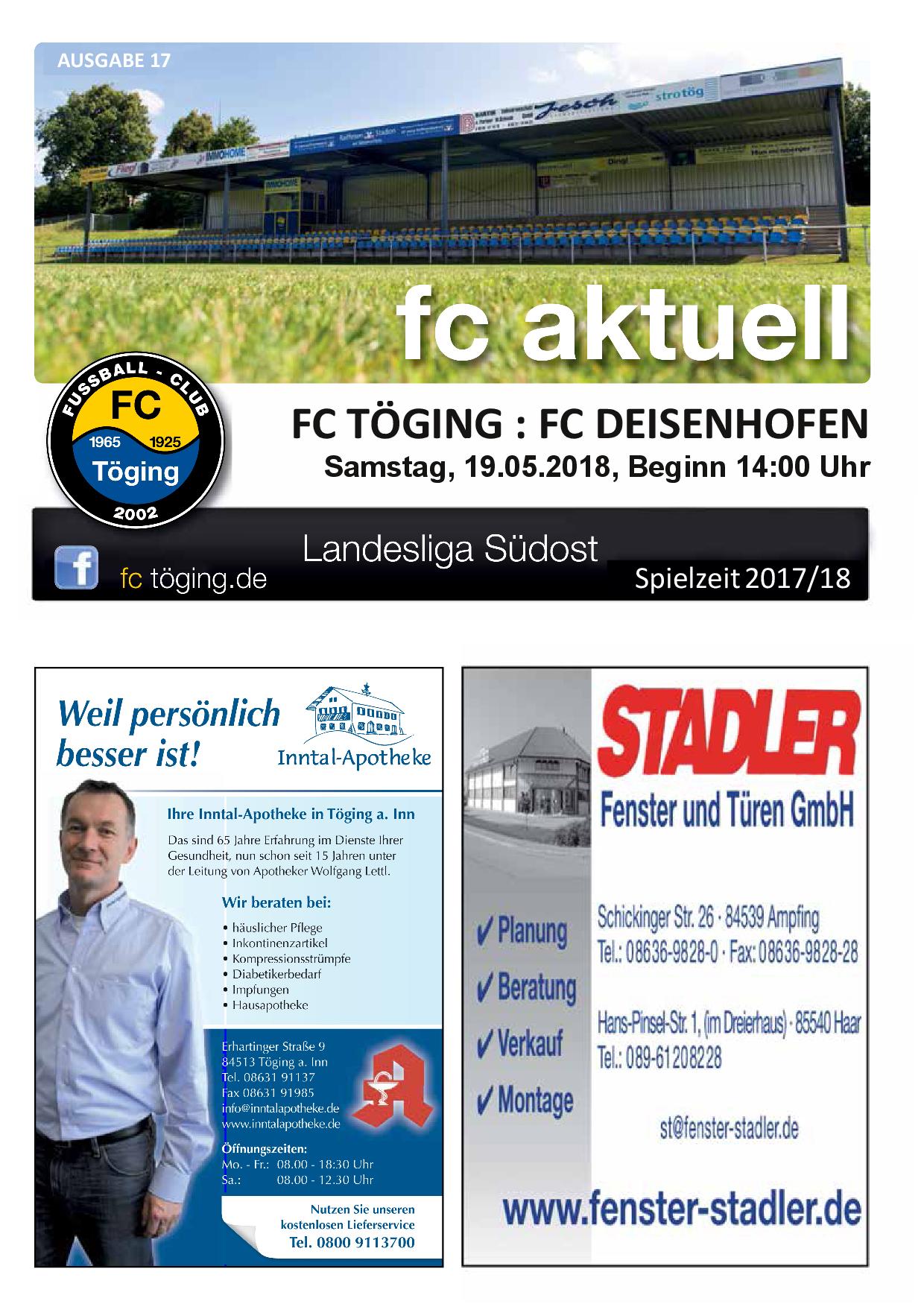 Titelblatt Ausgabe 17 Saison 2017-18